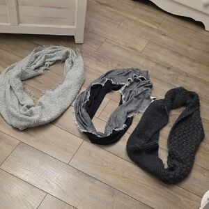 Set of Three Gray Scarves